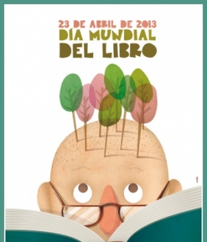 Cartel Día Mundial Libro. Extremadura
